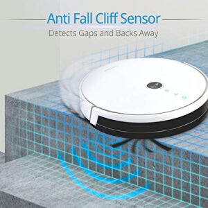Pure Clean Robotic Vacuum Cleaner with 1100Pa suction, Wifi app control, and gyroscope mapping for efficient cleaning on carpets and hardwood floors