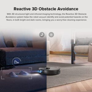Roborock S8+ Robot Vacuum and Mop Cloth Bundle, Black, sleek, efficient, smart navigation, powerful suction, mopping