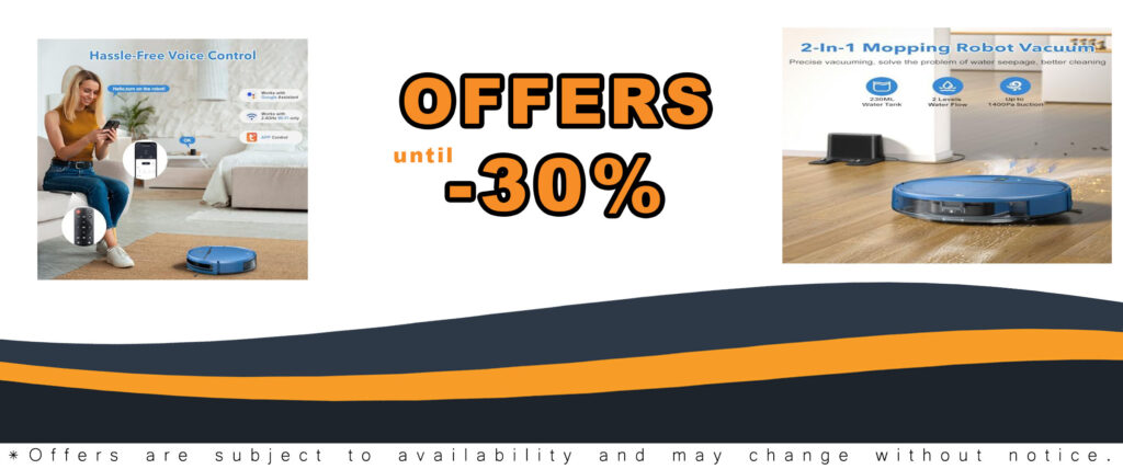 Robot Vacuum and Mop Combo, perfect for hard floors, pet hair, and low pile carpets with strong suction and app control