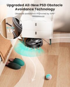 Lefant M320 Robot Vacuum Cleaner, Black, cleaning hard floors and pet hair with 6,000 Pa suction and smart features