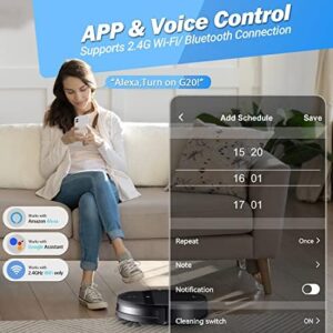 Robot Vacuum and Mop Combo with WiFi, Alexa, and app scheduling for pet-friendly homes