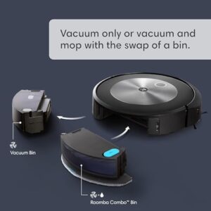 iRobot Roomba Combo j5+ robot vacuum and mop on hardwood floor with smart mapping features  