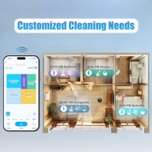 Robot Vacuum and Mop Combo, Self-Emptying, Wi-Fi, Pet-Friendly, Hard Floors, Carpet  