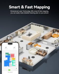 Robot vacuum and mop combo with LiDAR navigation, ultra slim design, and 9000Pa suction 