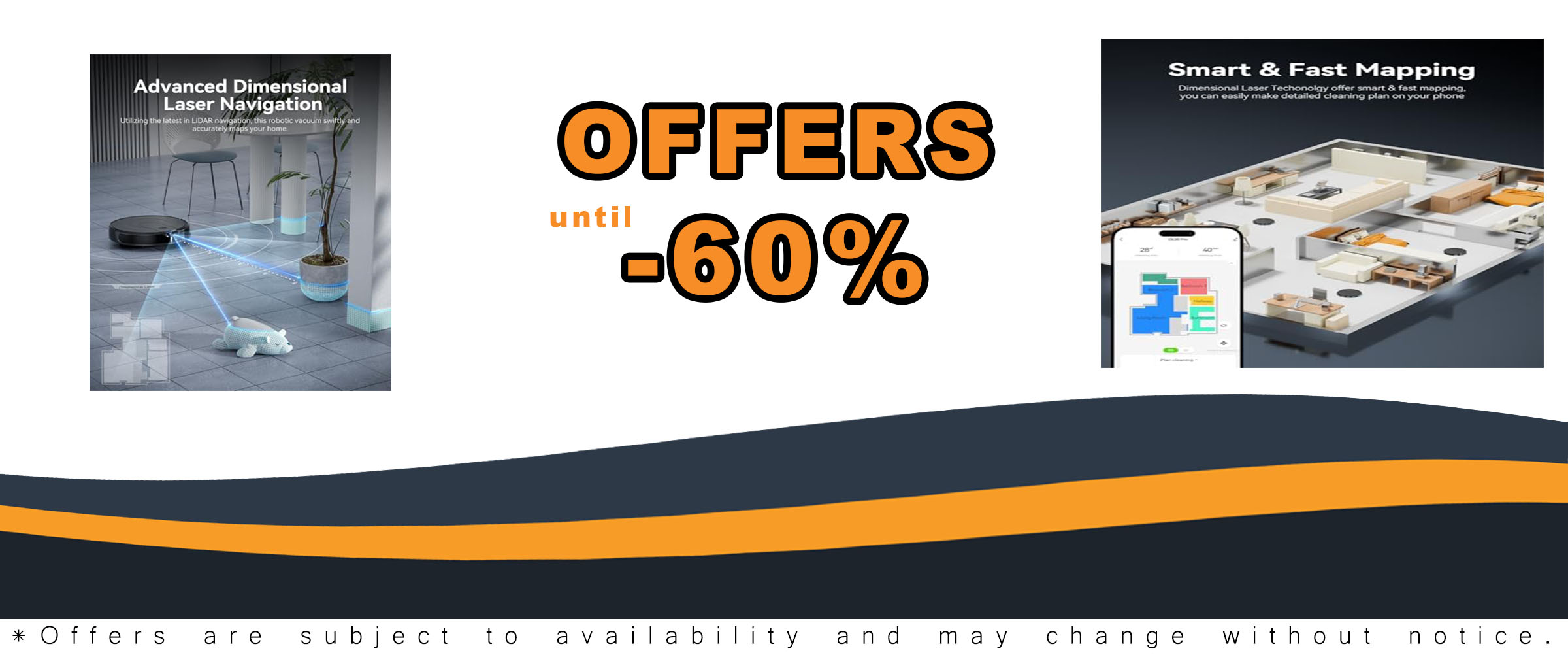 Robot vacuum and mop combo with LiDAR navigation, ultra slim design, and 9000Pa suction 
