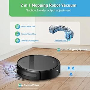 Robot Vacuum and Mop Combo for pet hair, carpet, and hard floors with WiFi and Alexa compatibility