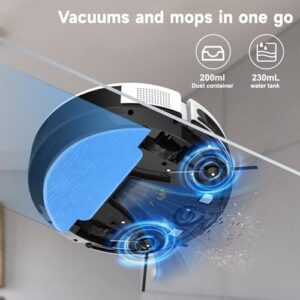 Robot vacuum cleaner and mop combo with remote control for compact living spaces