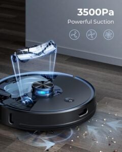 Robot Vacuum and Mop Combo with 3500Pa suction, self-emptying station, and LIDAR navigation