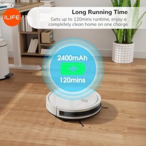 ILIFE X3 Robot Vacuum Cleaner with 3000Pa Suction and Self-Charging Dock