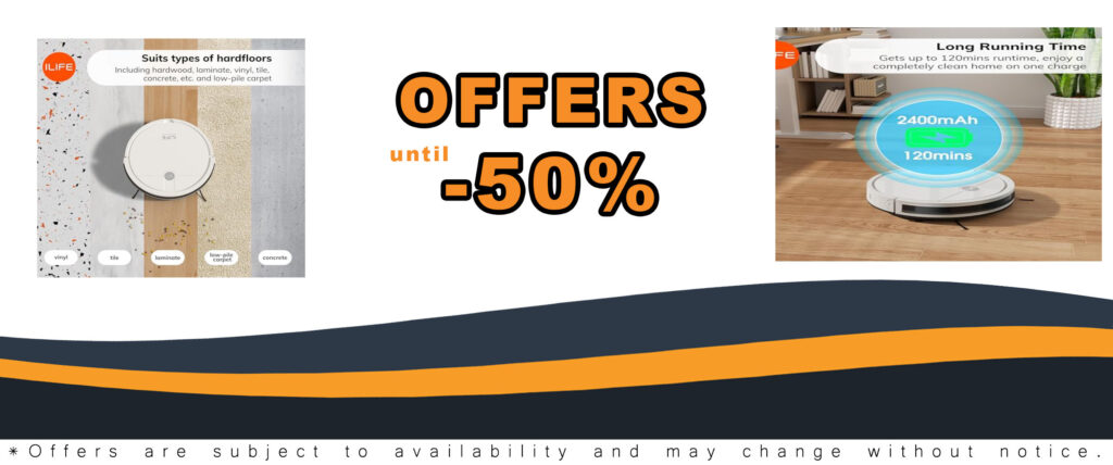 ILIFE X3 Robot Vacuum Cleaner with 3000Pa Suction and Self-Charging Dock
