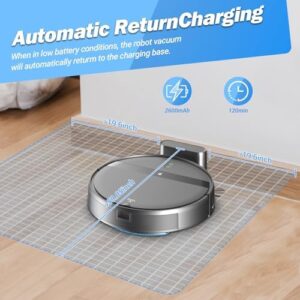 Robot Vacuum and Mop Combo with powerful suction, ideal for pet hair, hard floors, and low-pile carpet.