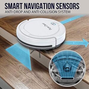 PURE CLEAN Smart Automatic Robot Vacuum Cleaner - Slim Design, Anti-Fall Sensors, Rechargeable Battery