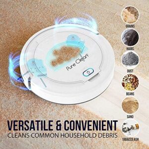 PURE CLEAN Smart Automatic Robot Vacuum Cleaner - Slim Design, Anti-Fall Sensors, Rechargeable Battery