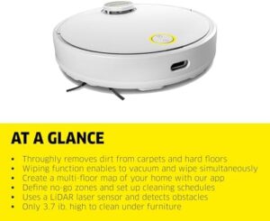 Kärcher RCV 3 Robot Vacuum Cleaner with Mop Function and LiDar Laser Navigation