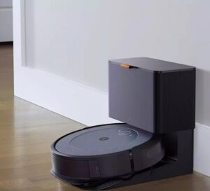 iRobot i5+ i555620 Robot Vacuum with Clean Base Automatic Dirt Disposal on a clean floor