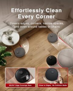 Yeedi M12 PRO+ Robot Vacuum and Mop in Black, showcasing its sleek design and advanced cleaning features