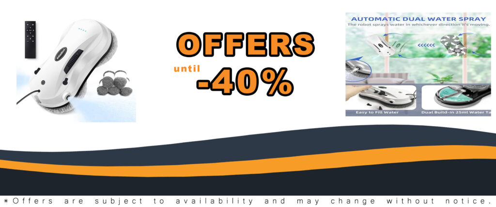 AlfaBot X7 Window Cleaning Robot with Dual Water Spray, designed for efficient cleaning of high-rise and interior windows