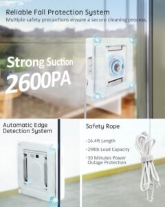 Yoolax Window Cleaning Robot 2.0 – Intelligent Window Cleaner with Dual Cross Water Spray Technology and Remote Control
