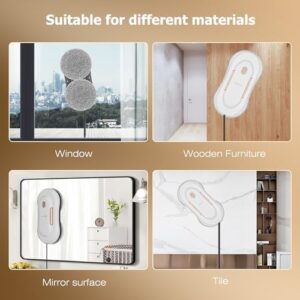 Window Cleaner Robot with Dual Water Spray cleaning windows with powerful suction