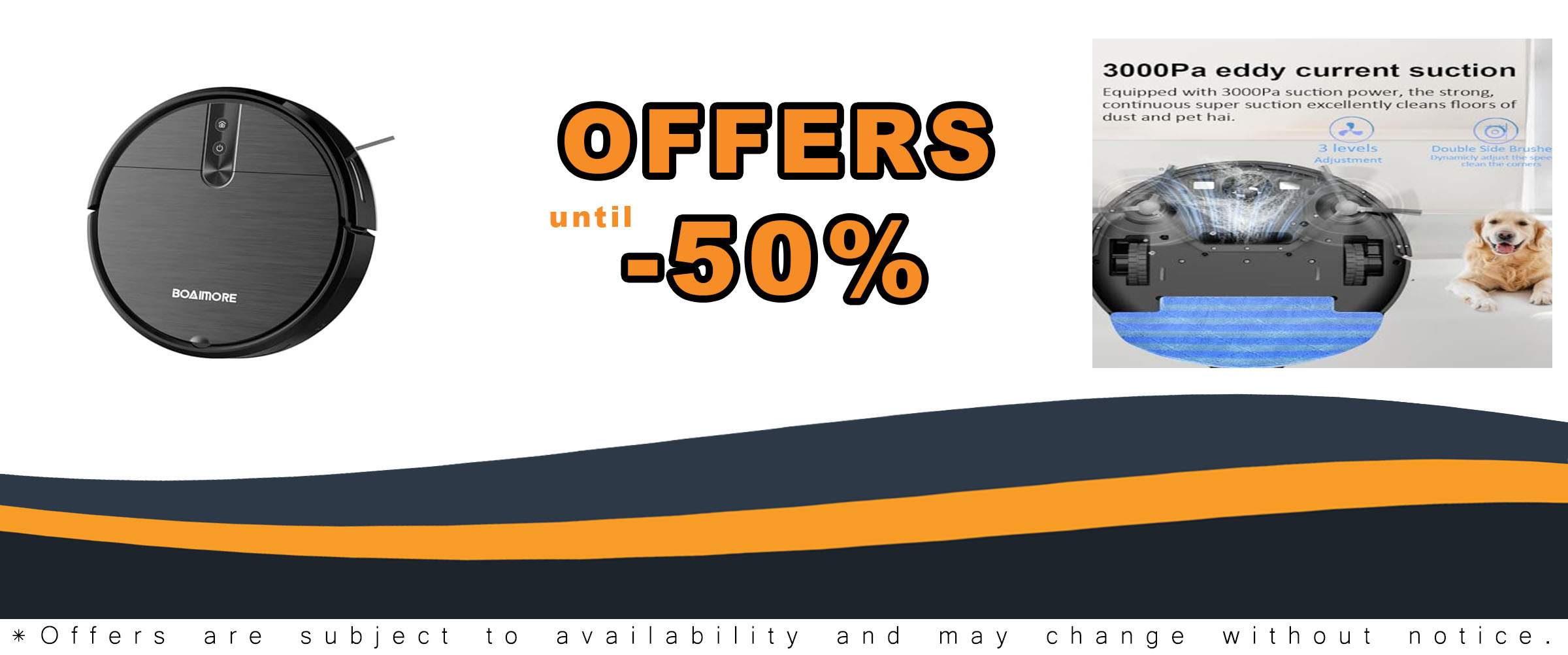 D3 Robot Vacuum and Mop Combo – Powerful Suction and Self-Charging Smart Cleaning Robot for Pet Hair, Carpet, and Hard Floors