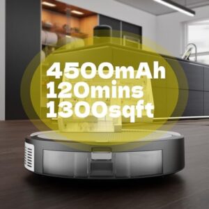 Robot Vacuum and Mop Combo, Automatic Vacuum Robot with 2.4GWi-Fi/APP/Alexa, Self-Charging Robot Vacuum Cleaner for Home Ultra Slim Quiet,Tangle Free,Ideal for Hard Floor Pet Hair and Daily Cleaning