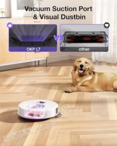 OKP L7 Robot Vacuum and Mop Combo with 6000Pa suction and LiDAR sensors for precision cleaning  