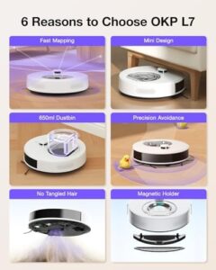 OKP L7 Robot Vacuum and Mop Combo with 6000Pa suction and LiDAR sensors for precision cleaning  
