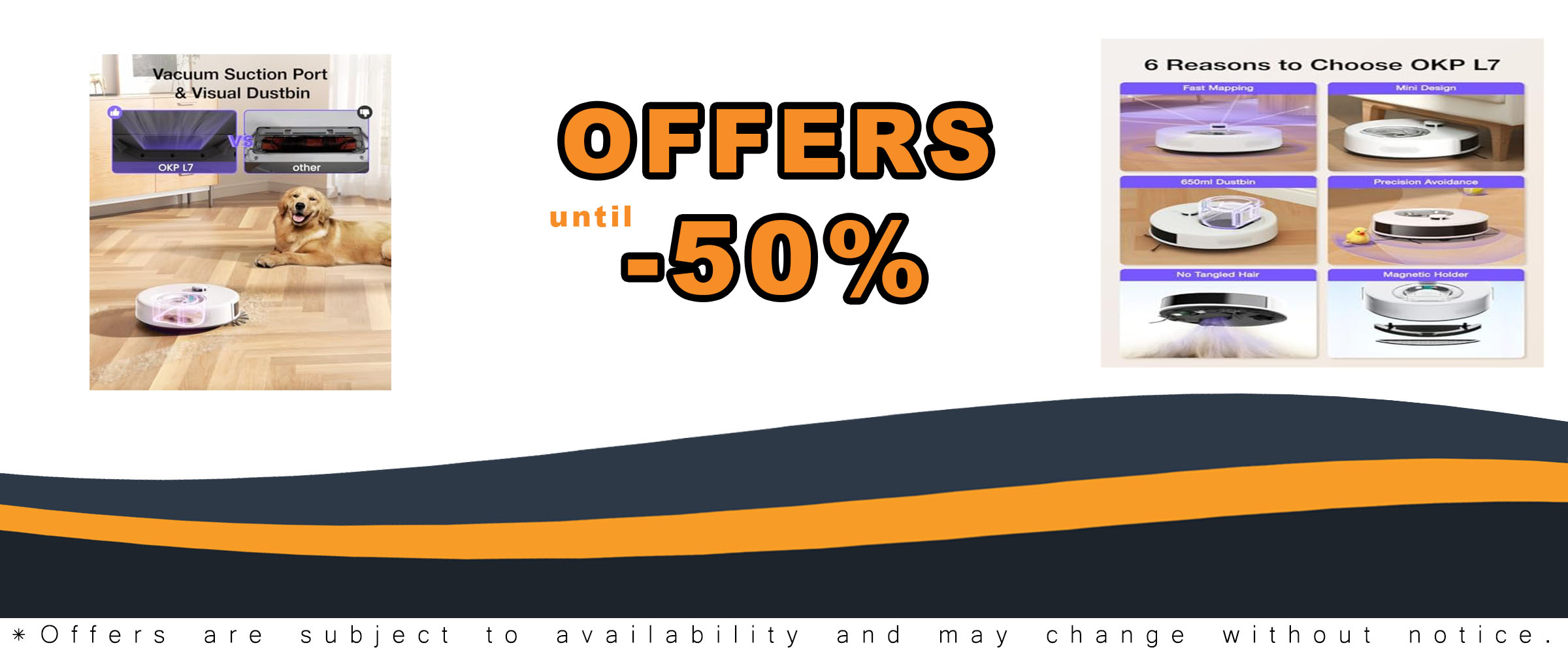 OKP L7 Robot Vacuum and Mop Combo with 6000Pa suction and LiDAR sensors for precision cleaning  