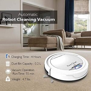 SereneLife Robot Vacuum Cleaner with 90 Min Run Time, Pet Hair, and Stairs Detection