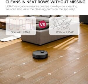Robot Vacuum and Mop with 360° LiDAR Navigation, 4000Pa Strong Suction for Hard Floors and Carpets