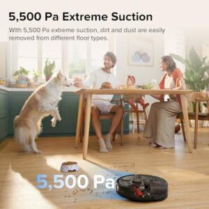 Roborock Q8 Max Robot Vacuum and Mop Cleaner in action, highlighting its powerful suction and mopping capabilities