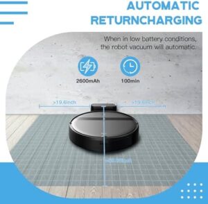 Robot Vacuum and Mop Combo with App and Alexa Control for Pet Hair and Carpet Cleaning
