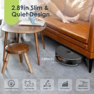 Robot Vacuum and Mop Combo, 3 in 1 mopping robotic vacuum with app and Alexa control, ideal for hard floors and carpets