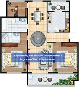 Robot Aspiradora y Trapeador Chargeable Smart Robot Vacuum Cleaner in action, sweeping and mopping floors