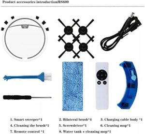 Robot aspiradora y trapeador, wireless vacuum, smart mop, floor cleaner, remote control, white robot vacuum