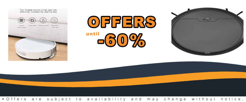 Robot Mop Floor Vacuum Cleaner in Black, Sweep and Wet Mopping Function