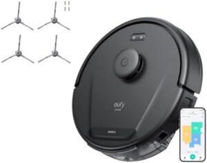 eufy L60 Robot Vacuum on a clean floor with side brushes in view