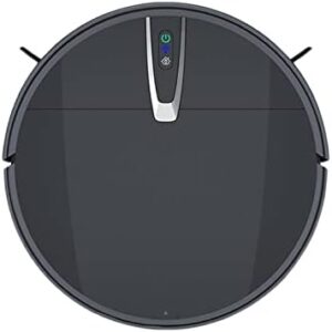 Robot Vacuum Cleaner with Smart Navigation, Suction Control, and Mopping Function in Black