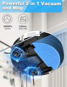 Touchless Vacuum Automatic Dustpan and Robot Vacuum Cleaner and Mop Combo on a clean floor