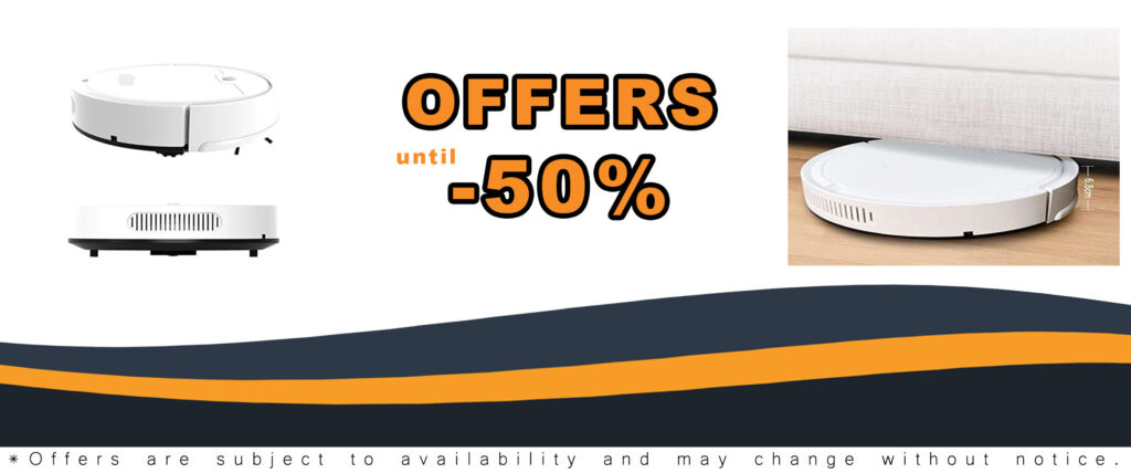 Robot aspiradora y trapeador wireless rechargeable vacuum cleaner in white, designed for pet hair and carpets.