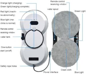 Window Cleaner Robot with Ultrasonic 5600PA on glass, cleaning a window effortlessly