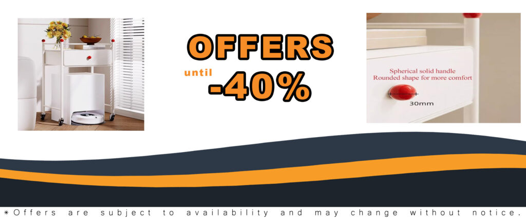 Small Storage Cabinet with Drawers for Self Emptying Robot Vacuum Cleaner, Side Table with Storage for Living Room, Robot Vacuum Hidden Cabinet for Kitchen