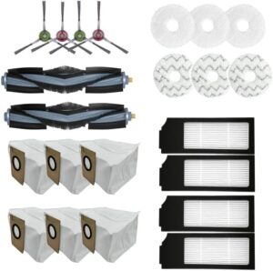 Hepa Filter, Side Brush, Main Brush, and Mop Cloths for Ecovacs Deebot X1 Turbo Robot Vacuum Cleaner