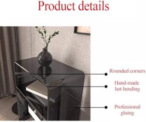 Robot Vacuum Hidden Storage Stand with Wheels and Acrylic Side Table, perfect for organizing your living room or home office