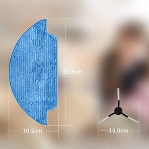 Robot Vacuum Cleaner and Mopping Combo with Side Brush and Mop Cloth Replacement on a clean floor