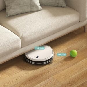 Robot Vacuum Cleaner and Mopping Combo with Side Brush and Mop Cloth Replacement on a clean floor