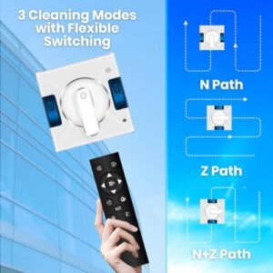 Smart Window Cleaning Robot with Dual Water Spray & Strong Suction on a clean window  