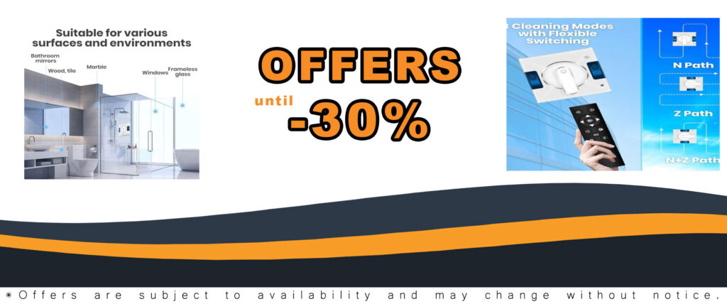 Smart Window Cleaning Robot with Dual Water Spray & Strong Suction on a clean window