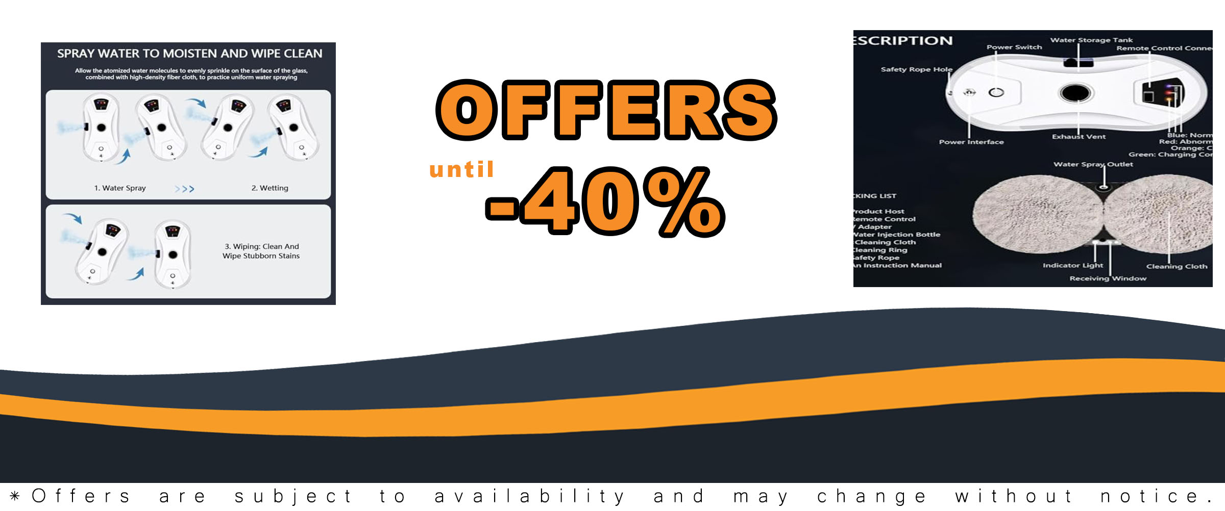 Auto Window Cleaning Robot, perfect for cleaning windows, high-rise buildings, and glass surfaces with strong 5600Pa suction power.