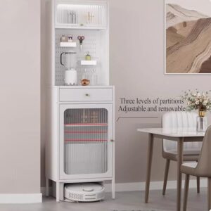 Tall Office Storage Cabinet with Doors and Shelves for Robot Vacuum Cleaner